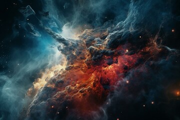 Obraz na płótnie Canvas A nebula in space composited with elements from NASA. Generative AI