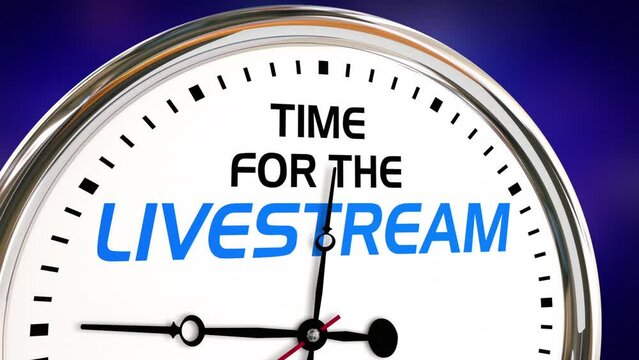 Time for the Livestream Event Clock Virtual Digital Web Internet Deadline Countdown 3d Animation