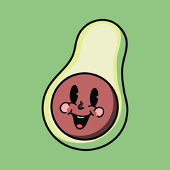 Avocado retro flat icon