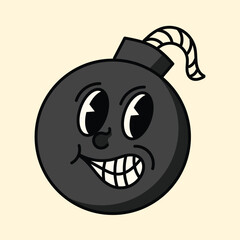 Bomb retro flat icon