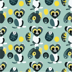 cute simple lemur pattern, cartoon, minimal, decorate blankets, carpets, for kids, theme print design
