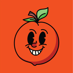 Orange retro flat icon