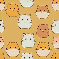 cute simple hamster pattern, cartoon, minimal, decorate blankets, carpets, for kids, theme print design
