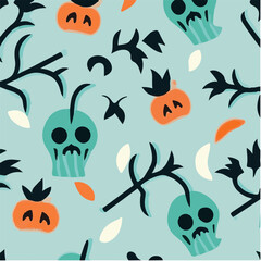 cute simple halloween pattern, cartoon, minimal, decorate blankets, carpets, for kids, theme print design
