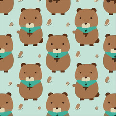 cute simple groundhog day pattern, cartoon, minimal, decorate blankets, carpets, for kids, theme print design

