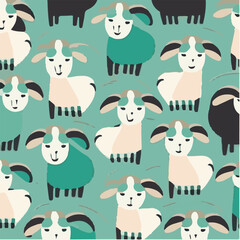 cute simple goat pattern, cartoon, minimal, decorate blankets, carpets, for kids, theme print design
