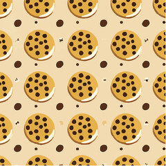 cute simple national chocolate chip cookie day pattern, cartoon, minimal, decorate blankets, carpets, for kids, theme print design
