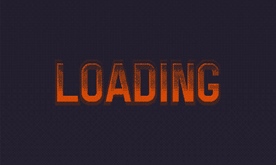 Bitmap text "Loading". Pixel video game. Vector illustration.