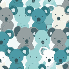 cute simple koala pattern, cartoon, minimal, decorate blankets, carpets, for kids, theme print design
