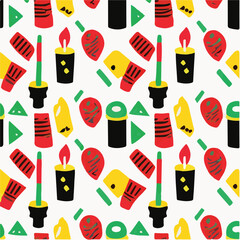 cute simple kwanzaa pattern, cartoon, minimal, decorate blankets, carpets, for kids, theme print design
