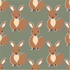 cute simple kangaroo pattern, cartoon, minimal, decorate blankets, carpets, for kids, theme print design
