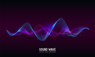 Abstract sound wave. Modern digital equalizer. Vector illustration.