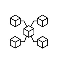 Decentralization Symbol. Decentralized Icon. Peer-to-Peer Icon. Blockchain Icon. 