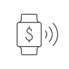 NFC smart watch line icon