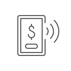 NFC smartphone line outline icon