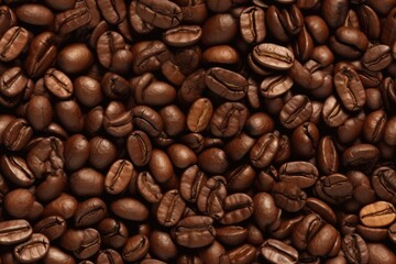 Seamless of coffee beans for background texture, coffee beans closeup, Generated by AI