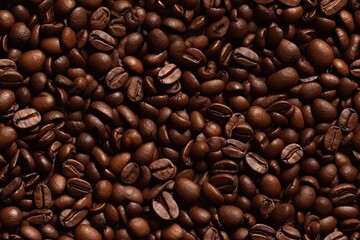 Seamless of coffee beans for background texture, coffee beans closeup, Generated by AI