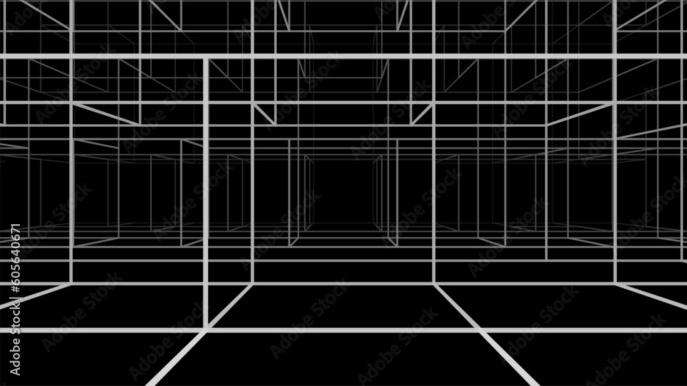 Poster blockchain. network of connected dots and lines. big data. abstract digital background. grid. 3d vec