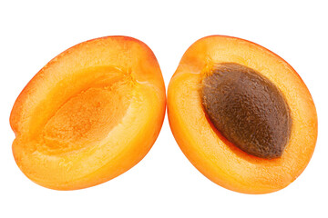 apricot isolated on white background, full depth of field