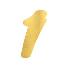 1 number with gold glitter