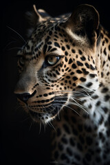 Fototapeta na wymiar Ai generated illustration of leopard portrait
