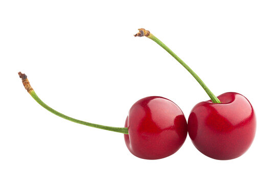Cherry isolated on white background, full depth of field