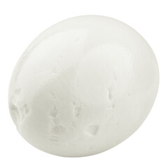 boiled egg without shell, isolated on white background, full depth of field