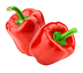 sweet pepper, paprika, isolated on white background, full depth of field