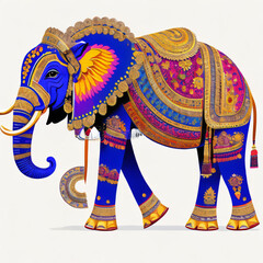 Creative Rajasthani Elephant with Designer Artwork  