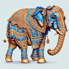Creative Rajasthani Elephant with Designer Artwork , Indian elephant 