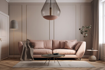 Modern interior of living room, Generative ai