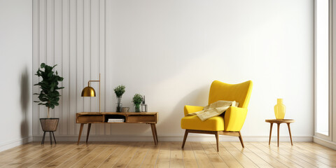 Fototapeta premium Modern interior of living room, Generative ai