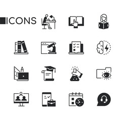 Education and science - set of line design style icons