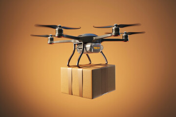 Fototapeta na wymiar Drone in action, delivering a package with efficiency and precision. Ai generated