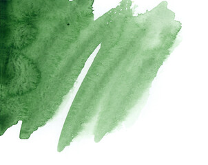 Bright painted green watercolor texture. Hand drawn background