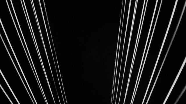 Illustration of moving Parallel white lines and black and white with night, symmetry