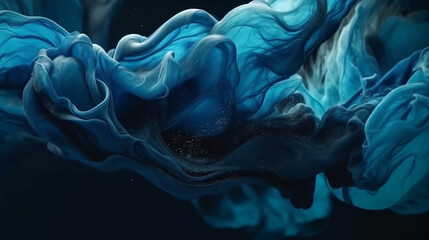 Splash of blue liquid. Generative AI