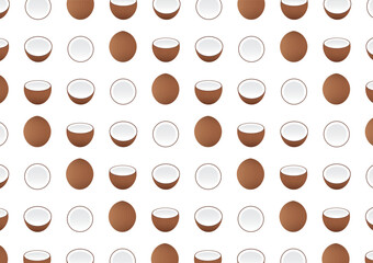 Coconut Seamless Pattern Background. Vector Illustration.