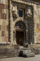 Fototapeta na wymiar Facade of Gandzasar monastery in Vank, Karabakh, Armenia