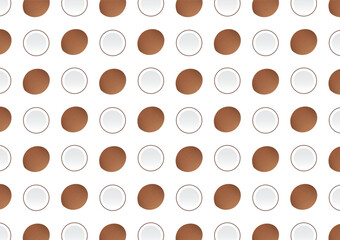 Coconut Seamless Pattern Background. Vector Illustration.