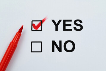 Choose to yes or no
