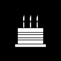 Cake icon on black.