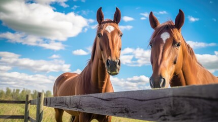 Fototapeta premium horses in the stable, ai generative