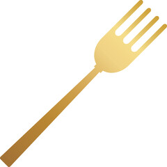 フォークのアイコン　ゴールド