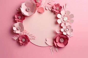 pink rose frame, ai generative