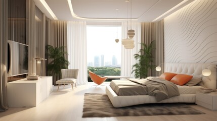 apartment comfortable bedroom, ai generative