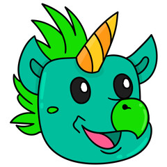 Colorful vector illustration of a cute cartoon unicorn
