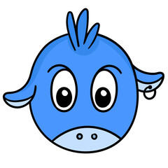 Colorful vector illustration of a cute cartoon donkey
