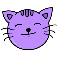 Vector of purple cat isolated in white background