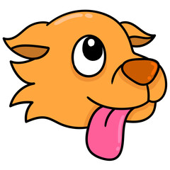 Vector of orange dog sticking out its tongue